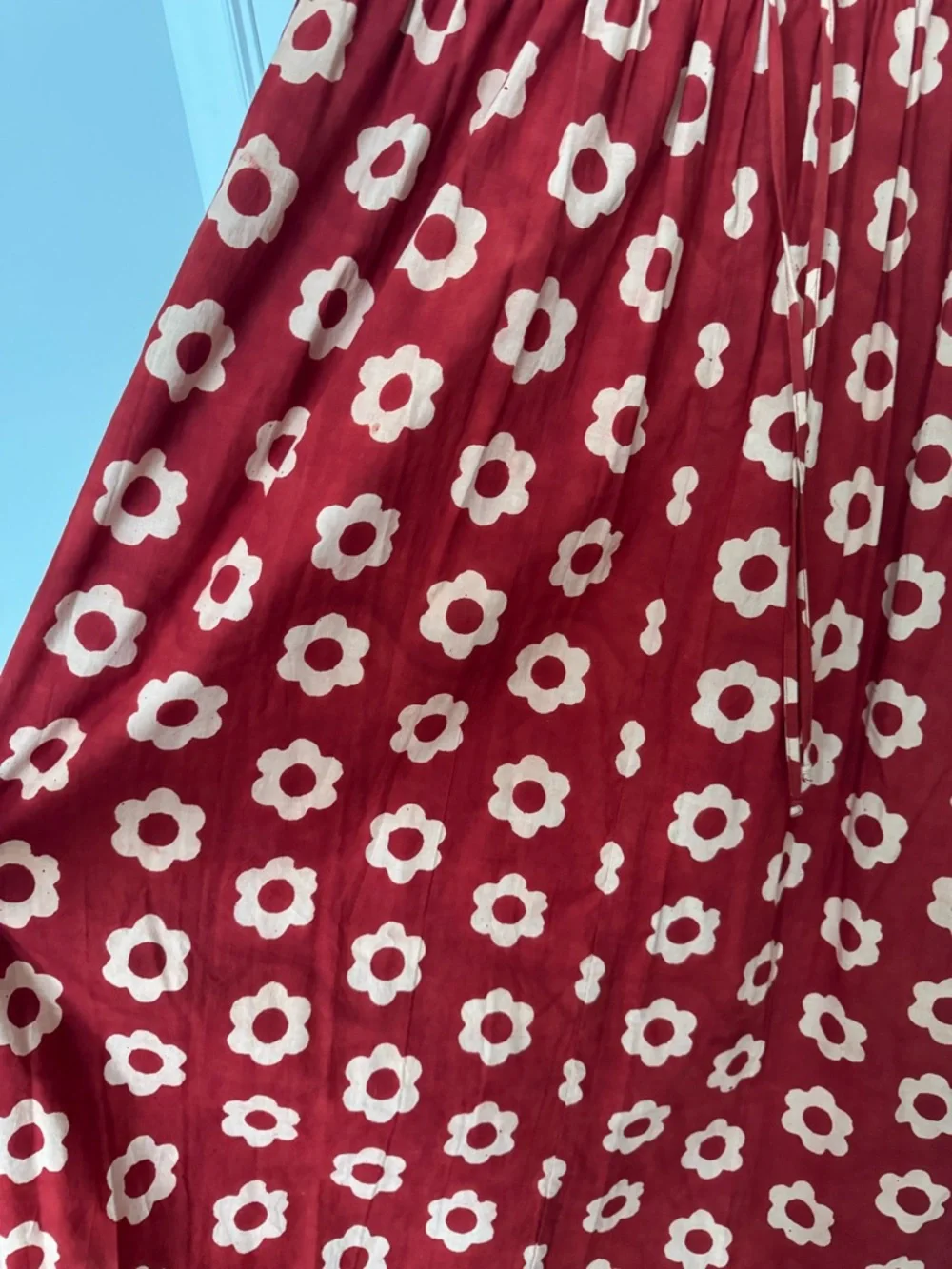 Christy Dawn Crimson Daisy Print Floral Wrap Dress - Picture 6 of 9